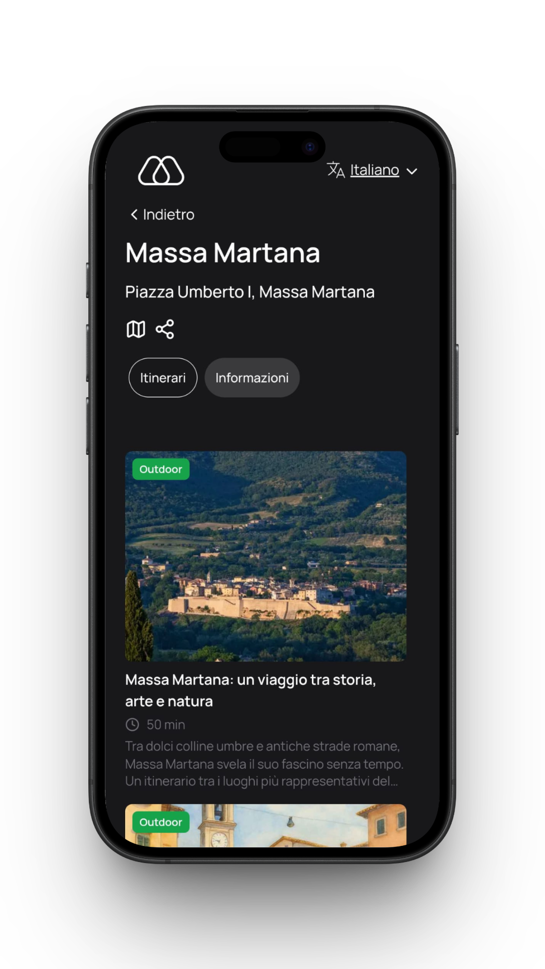 Massa Martana   Schermata Smartphone